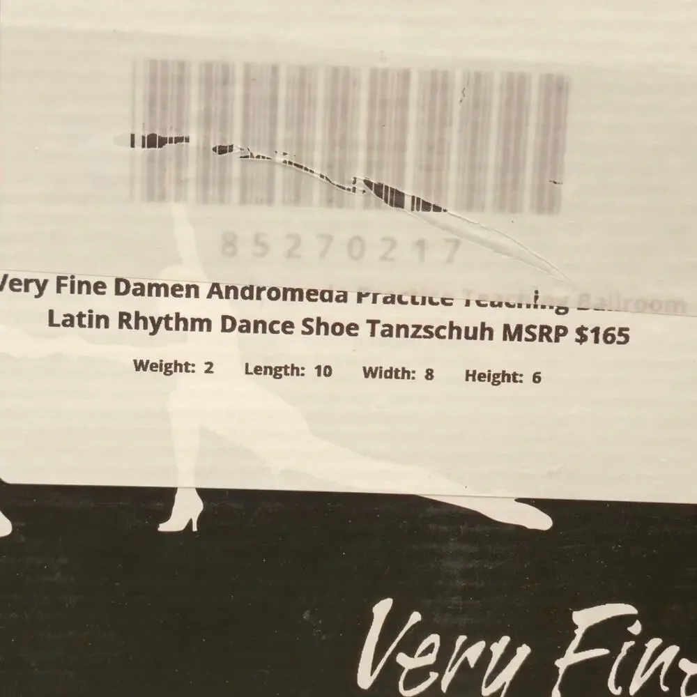 Very Fine Brand Dancesport Professional Ballroom Latin Shoes Black 38